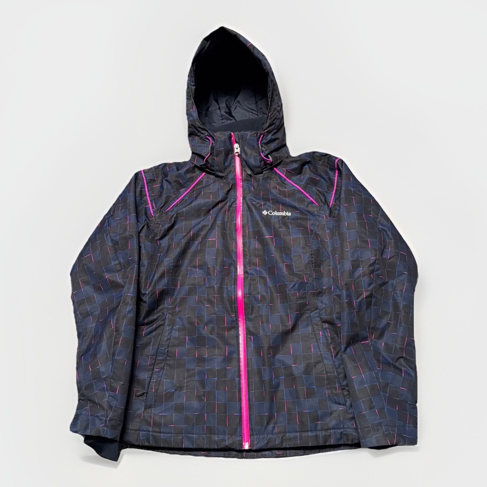 Columbia Omni-Tech Women's Insulated Hooded Ski Jacket‎ Black Purple Small